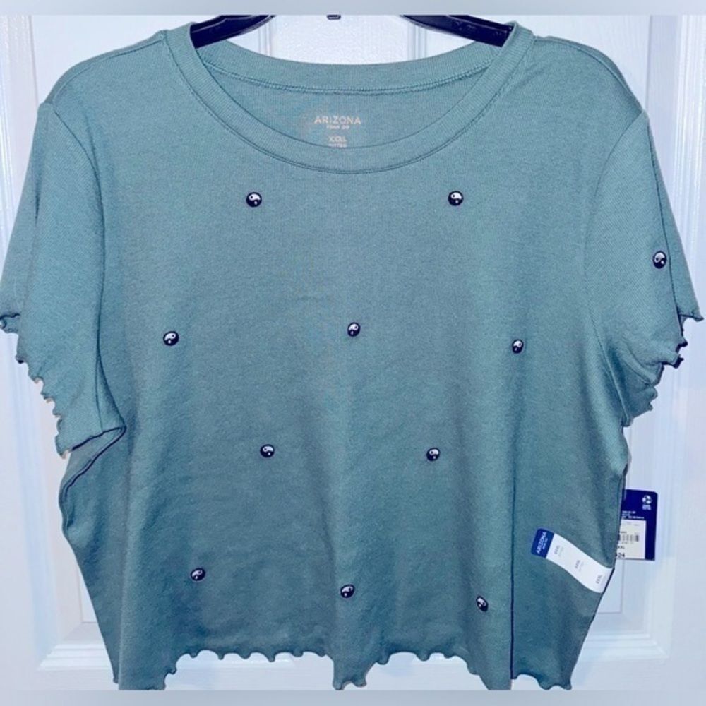 3X Women’s Plus YIN YANG Cropped Fitted Tee – Green